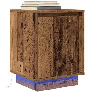 Berkfield Home Bedside Cabinet with LED Lights Old Wood 38x34x50 cm Size: 38 x 34 x 50 cm Multicolor 38 x 34 x 50 cm Berkfield Home Bedside Cabinet with LED Lights Old Wood 38x34x50 cm Size: 38 x 34 x 50 cm Multicolor 38 x 34 x 50 cm