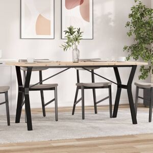 Berkfield Home Dining Table Y-Frame 160x80x75.5 cm Solid Wood Pine & Steel in Brown Brown 160x80x75.5 cm Berkfield Home Dining Table Y-Frame 160x80x75.5 cm Solid Wood Pine & Steel in Brown Brown 160x80x75.5 cm