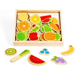 Bigjigs Toys Wooden Fruit & Vegetable Magnets - 35 Piece Fridge Magnet Toy Multicolor Bigjigs Toys Wooden Fruit & Vegetable Magnets - 35 Piece Fridge Magnet Toy Multicolor