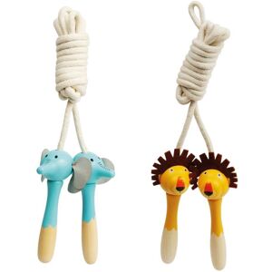 Bigjigs Toys Animal Skipping Ropes (Lion & Elephant) - 2pcs Wooden Skipping Rope Set Multicolor Bigjigs Toys Animal Skipping Ropes (Lion & Elephant) - 2pcs Wooden Skipping Rope Set Multicolor
