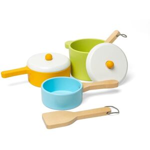 Bigjigs Toys Wooden Role Play Pots & Pans Set Multicolor Bigjigs Toys Wooden Role Play Pots & Pans Set Multicolor