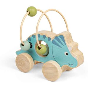 Bigjigs Toys Push Along Triceratops - 2-in-1 Wooden Bead Frame in Blue Blue Bigjigs Toys Push Along Triceratops - 2-in-1 Wooden Bead Frame in Blue Blue