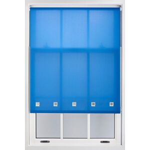 Furnished Daylight Roller Blind with Chrome Square Eyelets - Trimmable Window Shade in Blue Size: 175 cm width x 210 cm drop Blue 175 cm width x 210 cm drop Furnished Daylight Roller Blind with Chrome Square Eyelets - Trimmable Window Shade in Blue Size: 175 cm width x 210 cm drop Blue 175 cm width x 210 cm drop