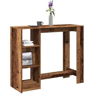 Berkfield Home Bar Table with Shelf Old Wood 124x46x103.5 cm Engineered Wood in Brown Brown 124x46x103.5 cm Berkfield Home Bar Table with Shelf Old Wood 124x46x103.5 cm Engineered Wood in Brown Brown 124x46x103.5 cm
