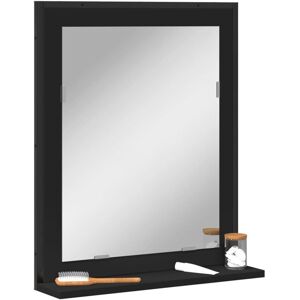 Berkfield Home Bathroom Mirror with Shelf Black 50x12x60 cm Engineered Wood Size: 50 x 12 x 60 cm Black 50 x 12 x 60 cm Berkfield Home Bathroom Mirror with Shelf Black 50x12x60 cm Engineered Wood Size: 50 x 12 x 60 cm Black 50 x 12 x 60 cm