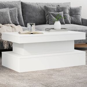 Berkfield Home Coffee Table with LED Lights White 90x50x40 cm Size: 90 x 50 x 40 cm White 90 x 50 x 40 cm Berkfield Home Coffee Table with LED Lights White 90x50x40 cm Size: 90 x 50 x 40 cm White 90 x 50 x 40 cm
