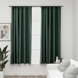 Berkfield Home Linen-Look Blackout Curtains with Hooks 2 pcs Green 140x175 cm Green 140x175 cm Berkfield Home Linen-Look Blackout Curtains with Hooks 2 pcs Green 140x175 cm Green 140x175 cm
