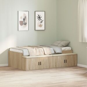 Berkfield Home Storage Bed Frame Sonoma Oak 80x200 cm in Brown Brown 80x200 cm Berkfield Home Storage Bed Frame Sonoma Oak 80x200 cm in Brown Brown 80x200 cm