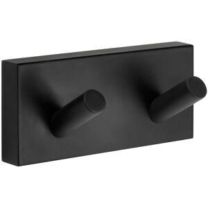 Smedbo UK Black Brass Double Towel Hook Wall Mounted Bathroom Storage Organiser Black Smedbo UK Black Brass Double Towel Hook Wall Mounted Bathroom Storage Organiser Black