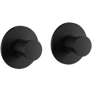 Smedbo UK Pair of Black Stainless Steel Towel Hooks Self Adhesive Wall Mounted Black Smedbo UK Pair of Black Stainless Steel Towel Hooks Self Adhesive Wall Mounted Black