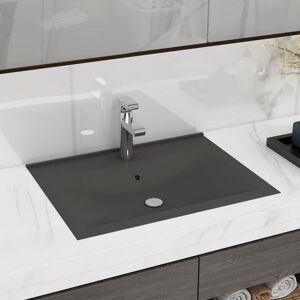 Berkfield Home Luxury Basin with Faucet Hole Matt Dark Grey 60x46 cm Ceramic Grey 60x46 cm Berkfield Home Luxury Basin with Faucet Hole Matt Dark Grey 60x46 cm Ceramic Grey 60x46 cm