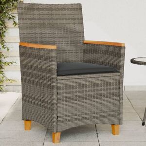 Berkfield Home Garden Chairs with Cushions 2 pcs Grey Poly Rattan&Solid Wood Grey Berkfield Home Garden Chairs with Cushions 2 pcs Grey Poly Rattan&Solid Wood Grey