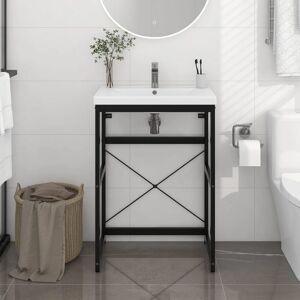 Berkfield Home Bathroom Washbasin Frame Black 59x38x83 cm Iron Size: 59 x 38 x 83 cm Black 59 x 38 x 83 cm Berkfield Home Bathroom Washbasin Frame Black 59x38x83 cm Iron Size: 59 x 38 x 83 cm Black 59 x 38 x 83 cm