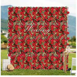 Living and Home Artificial Rose Flower Wall Panel Fake Bouquet Wedding Party Backdrop Home Decor in Red Red Living and Home Artificial Rose Flower Wall Panel Fake Bouquet Wedding Party Backdrop Home Decor in Red Red