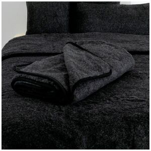 Native Natural Merino Wool Blanket 220x200 - Black Size: Double Black Double Native Natural Merino Wool Blanket 220x200 - Black Size: Double Black Double