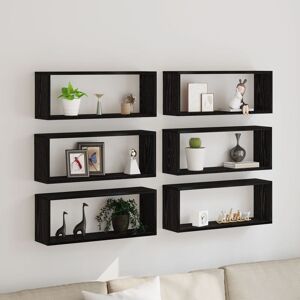Berkfield Home Wall Shelves 6 pcs Black Oak 60x15x23 cm Engineered Wood Size: 60 x 15 x 23 cm Black 60 x 15 x 23 cm Berkfield Home Wall Shelves 6 pcs Black Oak 60x15x23 cm Engineered Wood Size: 60 x 15 x 23 cm Black 60 x 15 x 23 cm