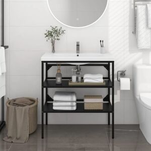 Berkfield Home Bathroom Washbasin Frame Black 79x38x83 cm Iron Size: 79 x 38 x 83 cm Black 79 x 38 x 83 cm Berkfield Home Bathroom Washbasin Frame Black 79x38x83 cm Iron Size: 79 x 38 x 83 cm Black 79 x 38 x 83 cm