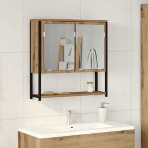 Berkfield Home Bathroom Mirror Cabinet Artisan Oak 60x16x60 cm Engineered Wood in Brown Size: 60 x 16 x 60 cm Brown 60 x 16 x 60 cm Berkfield Home Bathroom Mirror Cabinet Artisan Oak 60x16x60 cm Engineered Wood in Brown Size: 60 x 16 x 60 cm Brown 60 x 16 x 60 cm