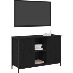 Berkfield Home TV Cabinet Black Oak 101x35x65 cm Engineered Wood & Steel Size: 101 x 35 x 65 cm Black 101 x 35 x 65 cm Berkfield Home TV Cabinet Black Oak 101x35x65 cm Engineered Wood & Steel Size: 101 x 35 x 65 cm Black 101 x 35 x 65 cm