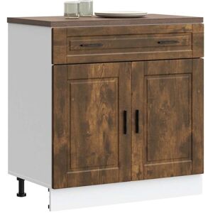 Berkfield Home Kitchen Base Cabinet Porto Smoked Oak Engineered Wood in Brown Brown Berkfield Home Kitchen Base Cabinet Porto Smoked Oak Engineered Wood in Brown Brown