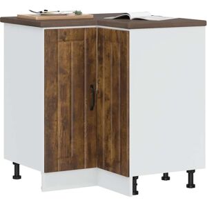 Berkfield Home Kitchen Corner Base Cabinet Lucca Smoked Oak Engineered Wood in Brown Brown Berkfield Home Kitchen Corner Base Cabinet Lucca Smoked Oak Engineered Wood in Brown Brown