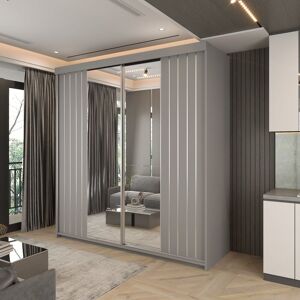 Sliding Wardrobes 4U Monali Sliding Door Wardrobe 200cm X 217cm in Grey Size: 200 cm X 217 cm Grey 200 cm X 217 cm Sliding Wardrobes 4U Monali Sliding Door Wardrobe 200cm X 217cm in Grey Size: 200 cm X 217 cm Grey 200 cm X 217 cm