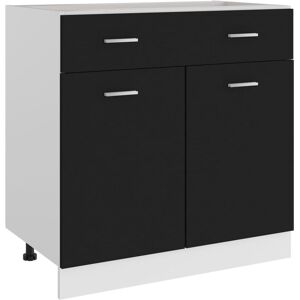 Berkfield Home Drawer Bottom Cabinet Black 80x46x81.5 cm Engineered Wood Black 80x46x81.5 cm Berkfield Home Drawer Bottom Cabinet Black 80x46x81.5 cm Engineered Wood Black 80x46x81.5 cm
