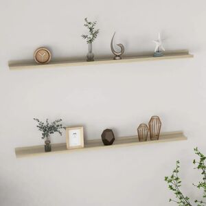 Berkfield Home Wall Shelves 2 pcs Sonoma Oak 115x9x3 cm in Brown Size: 115 x 9 x 3 cm Brown 115 x 9 x 3 cm Berkfield Home Wall Shelves 2 pcs Sonoma Oak 115x9x3 cm in Brown Size: 115 x 9 x 3 cm Brown 115 x 9 x 3 cm