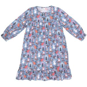 Fox In A Box Girl's Twilight Woodland Cotton Three Quarter Nightie in Blue Size: 3-4 Years Blue 3-4 Years Fox In A Box Girl's Twilight Woodland Cotton Three Quarter Nightie in Blue Size: 3-4 Years Blue 3-4 Years