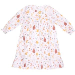 Fox In A Box Girl's Woodland Friends Cotton Three Quarter Nightie in White Size: 7-8 Years White 7-8 Years Fox In A Box Girl's Woodland Friends Cotton Three Quarter Nightie in White Size: 7-8 Years White 7-8 Years