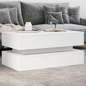 Berkfield Home Coffee Table with LED Lights White 90x50x40 cm Size: 90 x 50 x 40 cm White 90 x 50 x 40 cm Berkfield Home Coffee Table with LED Lights White 90x50x40 cm Size: 90 x 50 x 40 cm White 90 x 50 x 40 cm