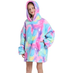 Leaper Oversized Kids Blanket Hoodie in Violet Violet One Size Leaper Oversized Kids Blanket Hoodie in Violet Violet One Size