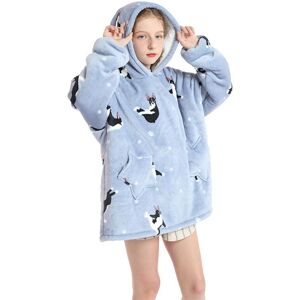 Leaper Oversized Kids Blanket Hoodie in Baby Blue Baby Blue One Size Leaper Oversized Kids Blanket Hoodie in Baby Blue Baby Blue One Size
