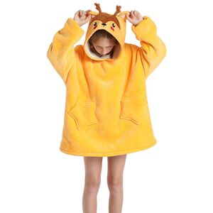 Leaper Oversized Kids Blanket Hoodie in Bright Yellow Bright Yellow One Size Leaper Oversized Kids Blanket Hoodie in Bright Yellow Bright Yellow One Size