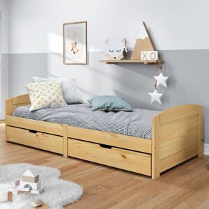 Berkfield Home Day Bed with 2 Drawers IRUN 90x200 cm Solid Wood Pine in Brown Brown 90x200 cm Berkfield Home Day Bed with 2 Drawers IRUN 90x200 cm Solid Wood Pine in Brown Brown 90x200 cm
