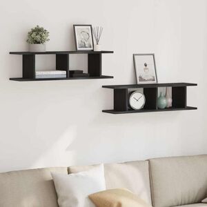 Berkfield Home Wall Shelves 2 pcs Black Oak 75x18x20 cm Engineered Wood Size: 75 x 18 x 20 cm Black 75 x 18 x 20 cm Berkfield Home Wall Shelves 2 pcs Black Oak 75x18x20 cm Engineered Wood Size: 75 x 18 x 20 cm Black 75 x 18 x 20 cm