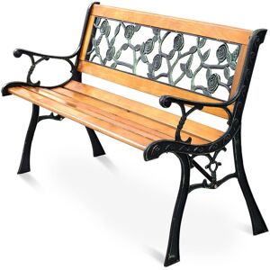 Costway Garden Bench Furniture Weather-Proof Park Loveseat Chair Metal Structure in Natural Natural Costway Garden Bench Furniture Weather-Proof Park Loveseat Chair Metal Structure in Natural Natural