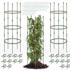 Costway 3-Pack Garden Tomato Trellis 154cm Adjustable Plant Support Tomato Cage in Green Green Costway 3-Pack Garden Tomato Trellis 154cm Adjustable Plant Support Tomato Cage in Green Green