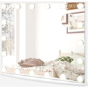 Costway Vanity Mirror with Lights Hollywood Lighted Mirror w/ 3 Color Lighting Modes in White White Costway Vanity Mirror with Lights Hollywood Lighted Mirror w/ 3 Color Lighting Modes in White White