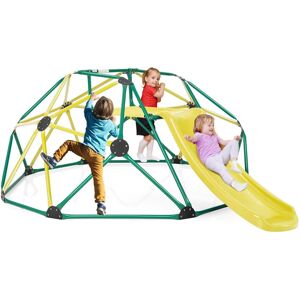 Costway 8FT Dome Climber Kids Toddler Climbing Frame With Slide Geometric Climbing Dome Multicolor Costway 8FT Dome Climber Kids Toddler Climbing Frame With Slide Geometric Climbing Dome Multicolor