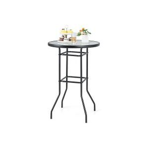 Costway 68 x 68CM Outdoor Bistro Coffee Table Round Glass Top Garden Patio Dining Table in Black Size: 68 x 68 cm Black 68 x 68 cm Costway 68 x 68CM Outdoor Bistro Coffee Table Round Glass Top Garden Patio Dining Table in Black Size: 68 x 68 cm Black 68 x 68 cm