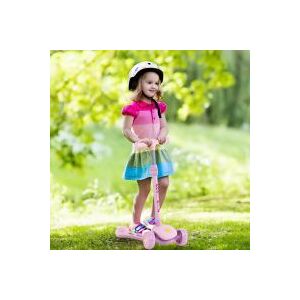 Costway Folding Scooter Kick Scooter w/ LED Lighted Wheels Rear Brake in Pink Pink Costway Folding Scooter Kick Scooter w/ LED Lighted Wheels Rear Brake in Pink Pink