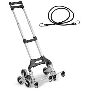 Costway 80KG Heavy Duty Foldable Hand Sack Truck Trolley Aluminium Stair Climbing Cart in Silver Silver Costway 80KG Heavy Duty Foldable Hand Sack Truck Trolley Aluminium Stair Climbing Cart in Silver Silver