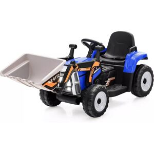 Costway Ride on Toy Excavator 12V Electric Battery Powered Loader Digger LED Light in Blue Blue Costway Ride on Toy Excavator 12V Electric Battery Powered Loader Digger LED Light in Blue Blue