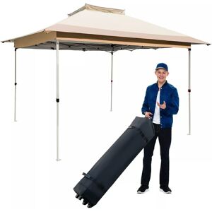 Costway 3.6 x 3.6 M Pop up Gazebo Tent Portable Canopy Shelter w/ Vented Top in Khaki Khaki Costway 3.6 x 3.6 M Pop up Gazebo Tent Portable Canopy Shelter w/ Vented Top in Khaki Khaki