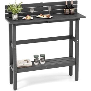 Costway Outdoor Bar Table 122cm Patio Pub Height Table Narrow Dining Table All-Weather in Grey Grey Costway Outdoor Bar Table 122cm Patio Pub Height Table Narrow Dining Table All-Weather in Grey Grey