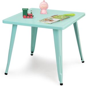 Costway Steel 27" Square Table Children Play Learn Activity Table Indoor Outdoor in Blue Blue Costway Steel 27" Square Table Children Play Learn Activity Table Indoor Outdoor in Blue Blue