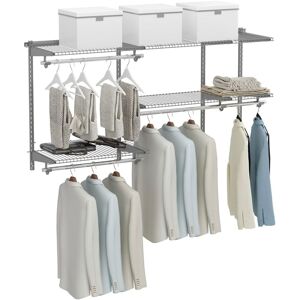 Costway Custom Closet Organizer Kit Smart Closet Organizer System Wall Mounted in Grey Grey Costway Custom Closet Organizer Kit Smart Closet Organizer System Wall Mounted in Grey Grey