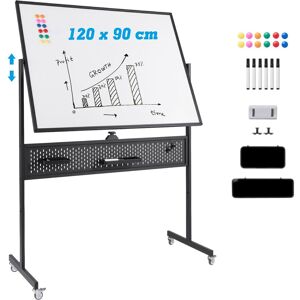 Costway Mobile Whiteboard 120 x 90 CM Double-Sided Dry Erase Board-Black in Black Black 120 x 90 CM Costway Mobile Whiteboard 120 x 90 CM Double-Sided Dry Erase Board-Black in Black Black 120 x 90 CM