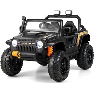 Costway Large Kids Electric Ride On UTV 2-Seater 12V Powered Electric UTV Remote Control in Black Black Costway Large Kids Electric Ride On UTV 2-Seater 12V Powered Electric UTV Remote Control in Black Black
